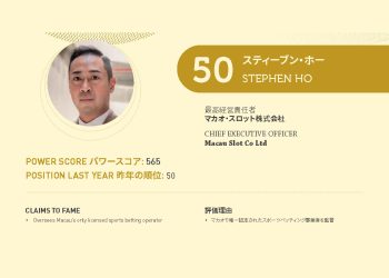 2021年アジアゲーミングパワー50: 50位スティーブン・ホー